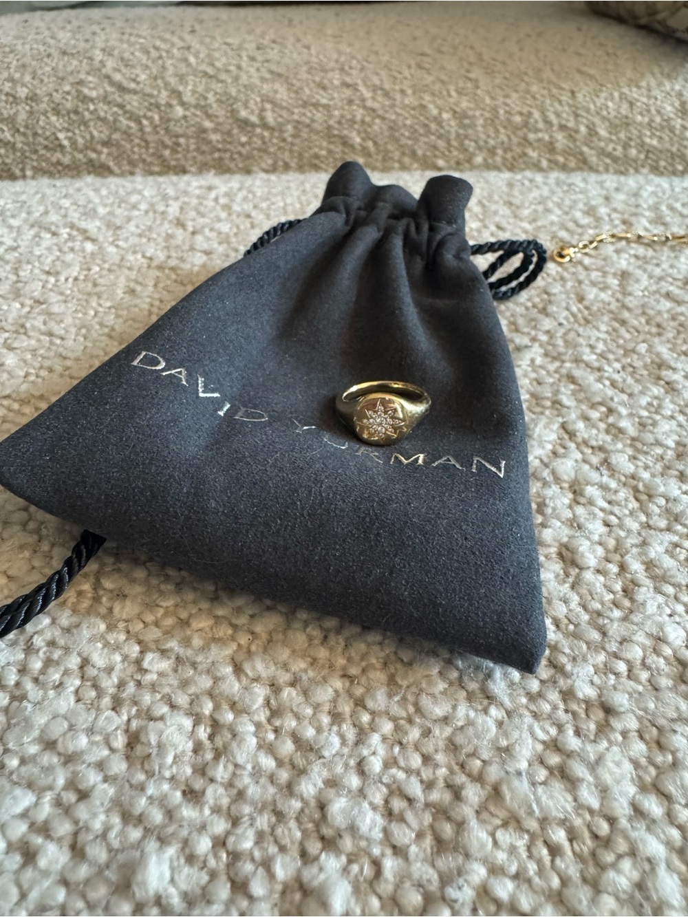 David Yurman Yellow Gold Compass Ring with Diamond Star - Picture 3 of 6